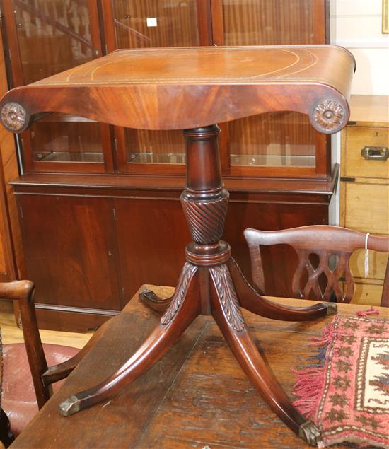 A pair of Regency style leather topped tables W.63cm